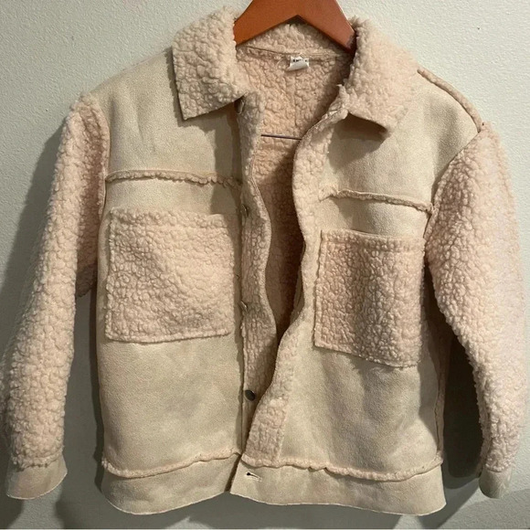 Shein‎ girls flap pocket drop shoulder teddy jacket size 10Y - Picture 3 of 6